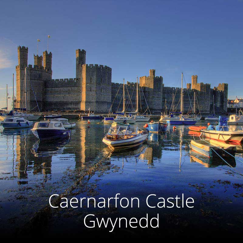 Caernarfon Castle in North Wales was built by King Edward I as part of his 'Iron Ring'