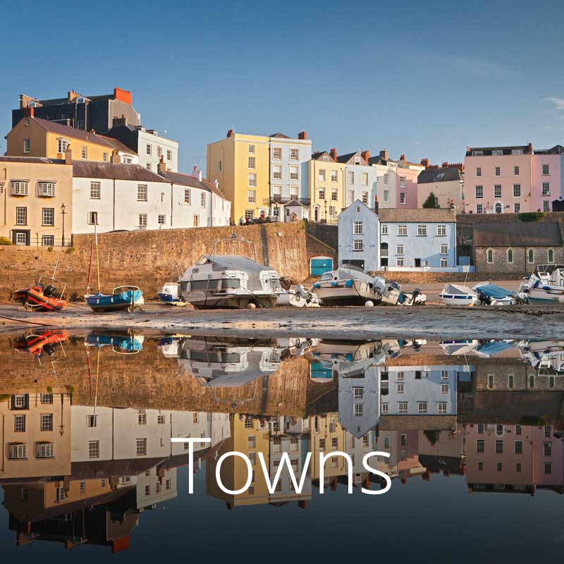 Tenby in Pembrokeshire, seen from its harbour