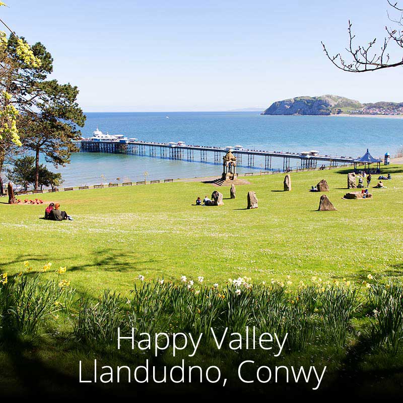 Llandudno's 'Happy Valley' gardens overlook the pier and Little Orme headland