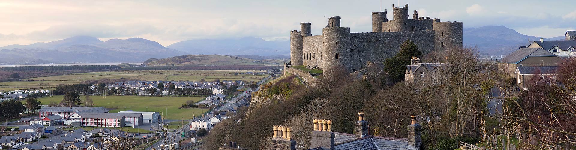 Harlech Castle looms over the Wales Coast Path