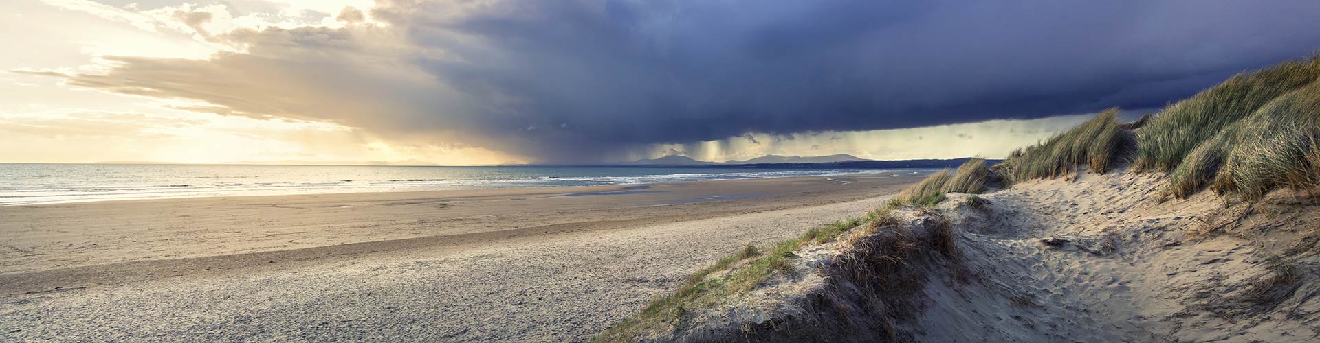 Harlech beach stretches for miles