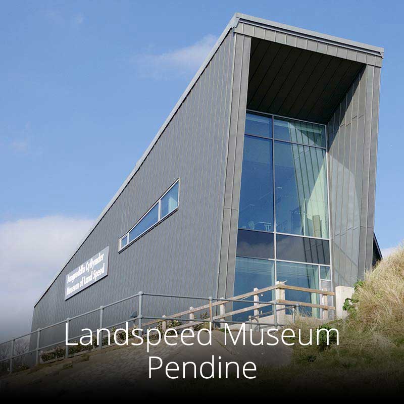 Pendine sands is a vast beach where several land speed records have been made.