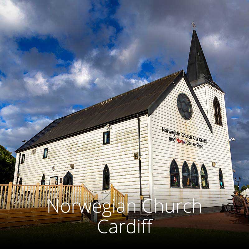 One of the landmarks of the Cardiff Waterfront is the Norwegian Church and cafe