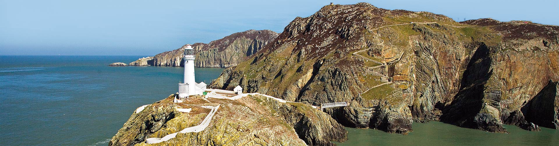 South Stack lighthouse on Anglesey, seen from the sea