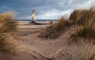 Wales Coast Path: Talacre lighthouse, North Wales Coast